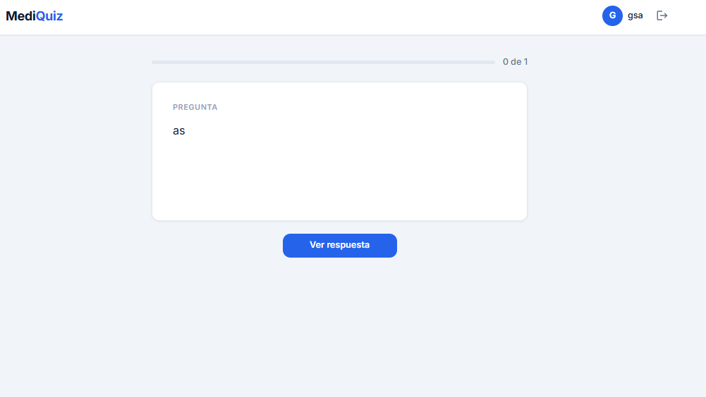 Pantalla de flashcard con anverso y opciones de autoevaluación